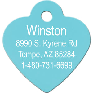 Turquoise Heart Pet Tag with Crystal
