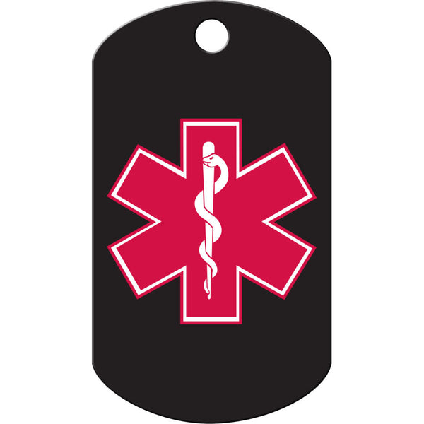 Medical ID Dog Tag, Military Shape