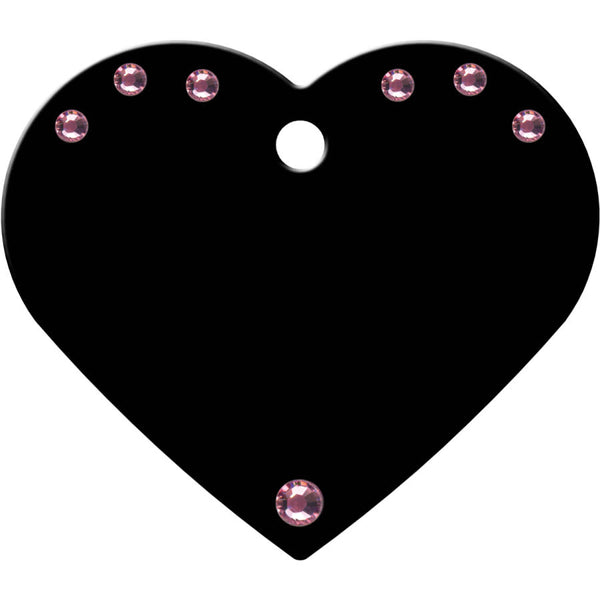 Crystal Heart Shape Dog Tag, Lightweight