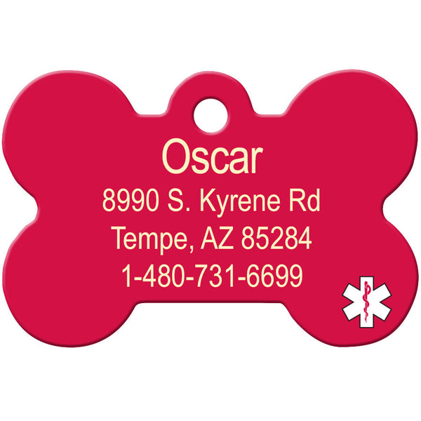 Medical ID Dog Tag, Medium Bone