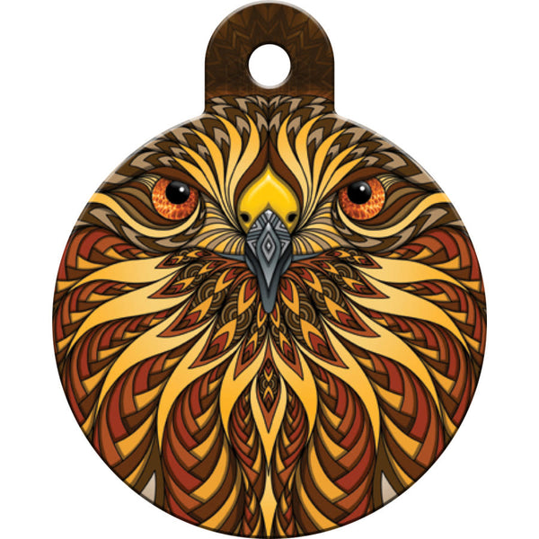 Phil Lewis Red-tailed Hawk Dog Tag, Large Circle
