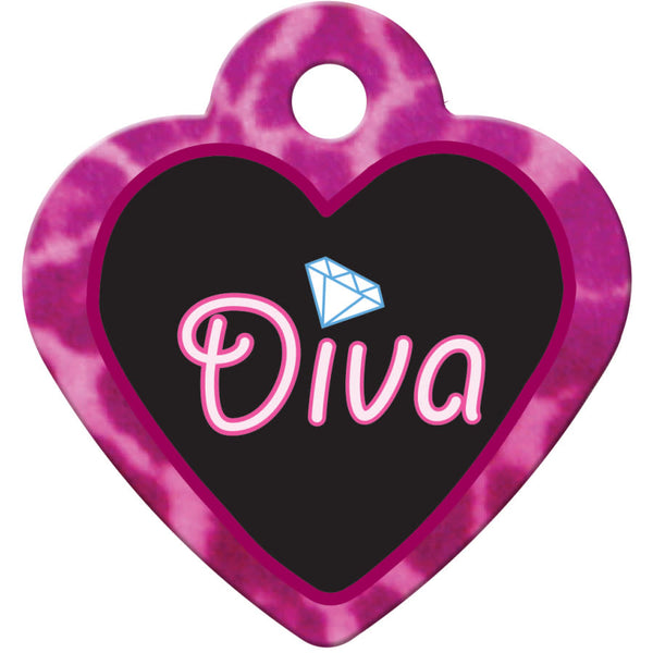 Diva Heart Pet ID Tag for Dogs and Cats