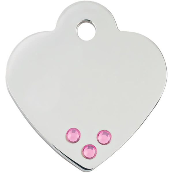 Crystal Heart Shape Pet Tag Front