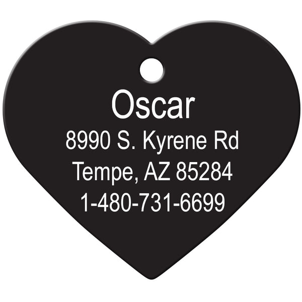 Crystal Heart Shape Dog Tag, Lightweight