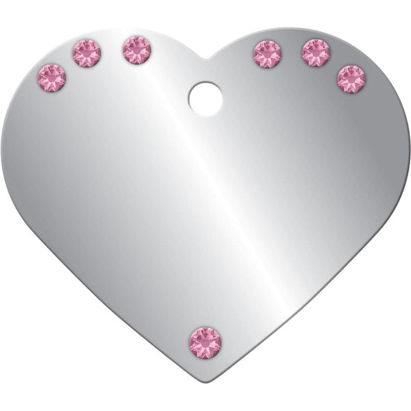 Crystal Heart Shape Dog Tag Front
