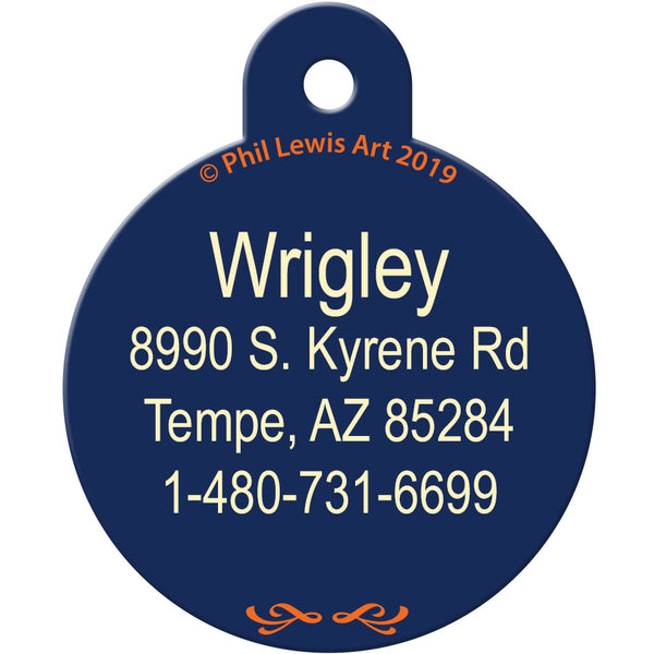 Phil Lewis Wolf Song Dog Tag, Large Circle