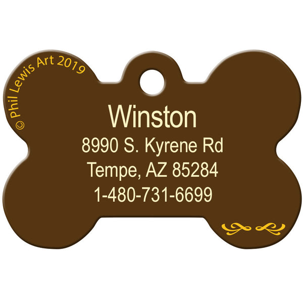 Phil Lewis Red-tailed Hawk Dog Tag, Medium Bone