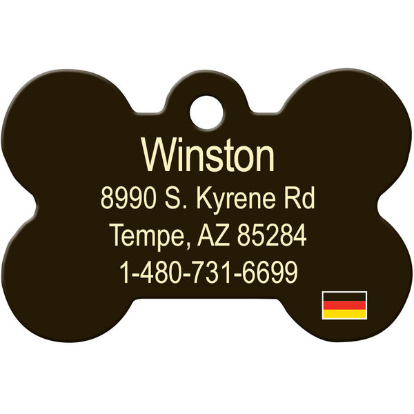 German Flag Dog Tag, Medium Bone