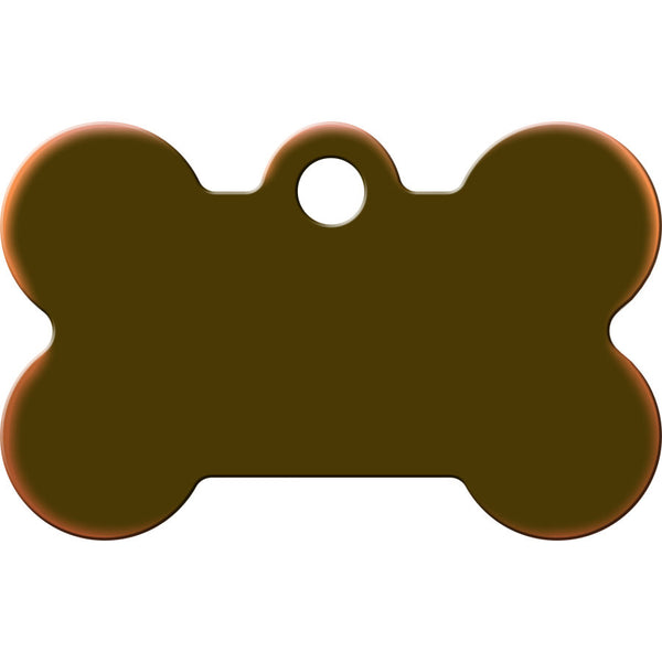 Small Bone Shape Dog Tag with Plated Brass