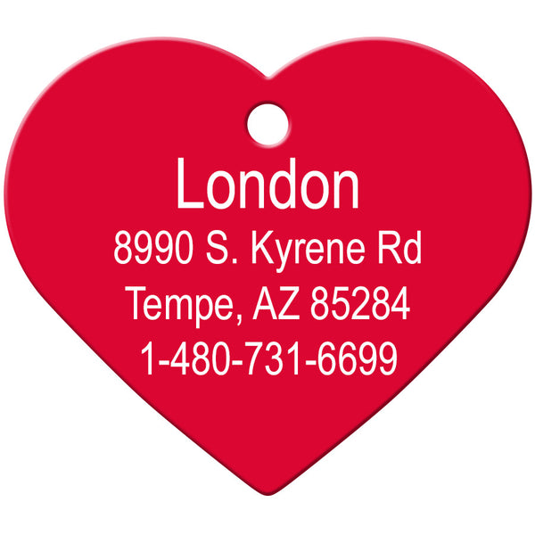 Crystal Heart Shape Dog Tag, Lightweight