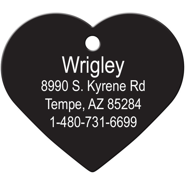 Large Heart Shape Dog Tag, Aluminum