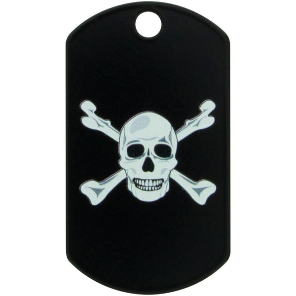 Skull and Crossbones Dog Tag, Military Shape