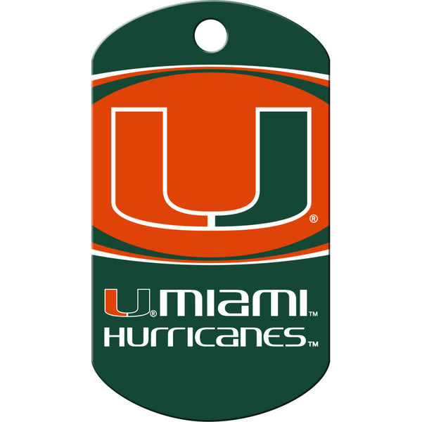 Miami Hurricanes Dog Tag, Military Shape