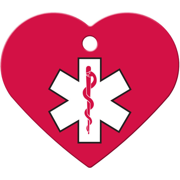Medical ID Pet Tag, Large Heart