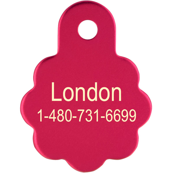 Aluminum Flower Shape Pet ID Tag for Dogs and Cats