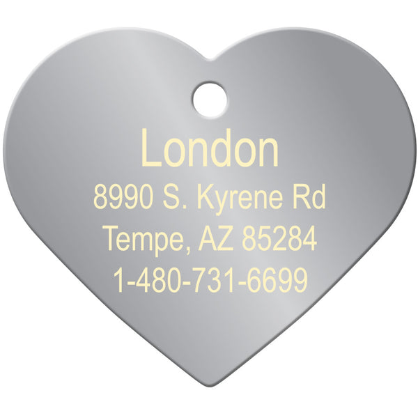 Crystal Heart Shape Dog Tag