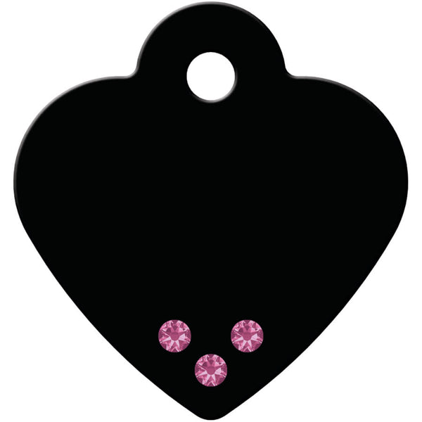 Crystal Heart Shape Pet Tag Front