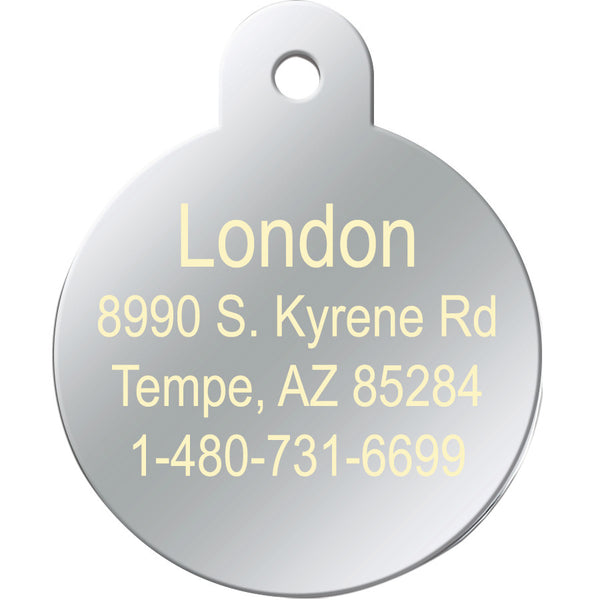Large Circle Shape Pet Tag