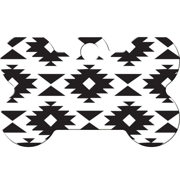 Aztec Print Dog Tags, Small Bone