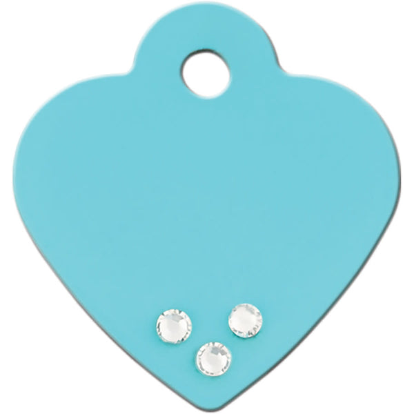 Turquoise Small Heart Crystals Front