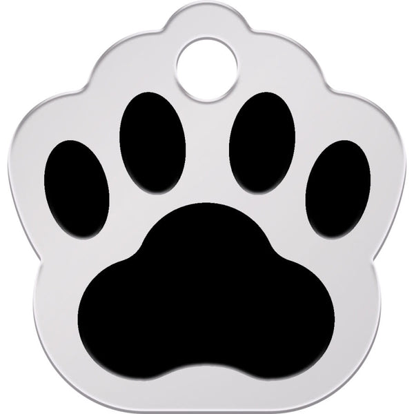 Small Paw Shape Pet Tag with Chrome Detail