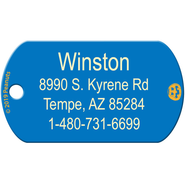 Snoopy Pumpkin Dog Tag, Military Shape