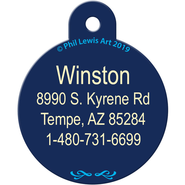 Phil Lewis Electric Fox Dog Tag, Large Circle