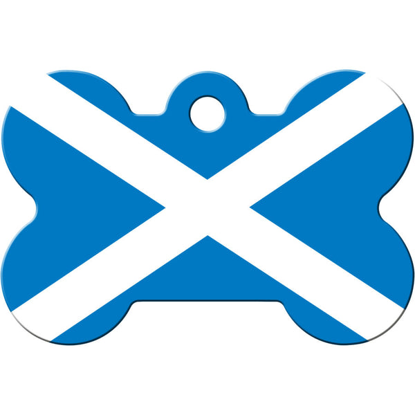 Scotish Flag Dog Tag, Medium Bone