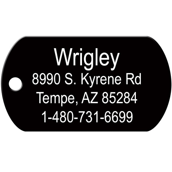 Black Aluminum Military Dog Tag