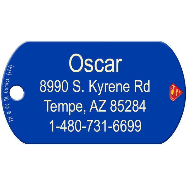 Superman Logo Large Military Pet ID Tag