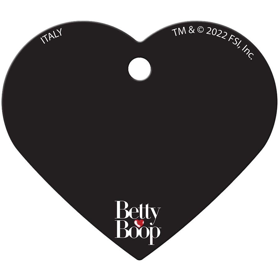 Betty Boop Pet ID Tag, Large  Rainbow Stripe Heart