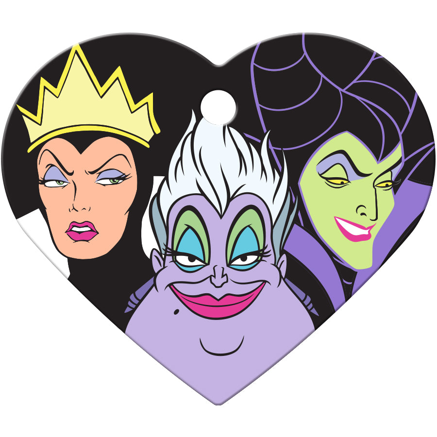 Disney Villains Trio Large Heart Pet ID Tag