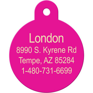 Pink Donut Pet ID Tag, Large Circle