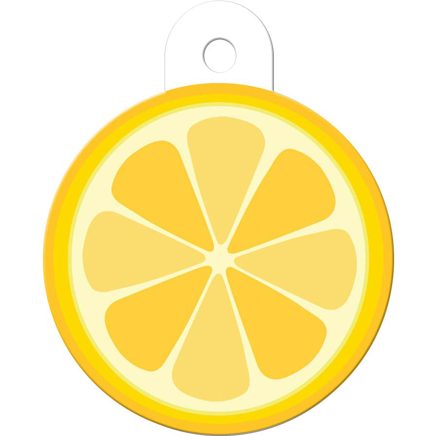 Lemon Pet ID Tag, Large Circle