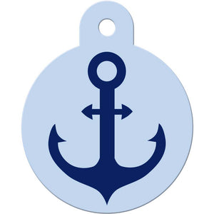 Ship Anchor Pet ID Tag, Large Circle