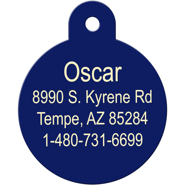 Rocket Ship Pet ID Tag, Large Circle
