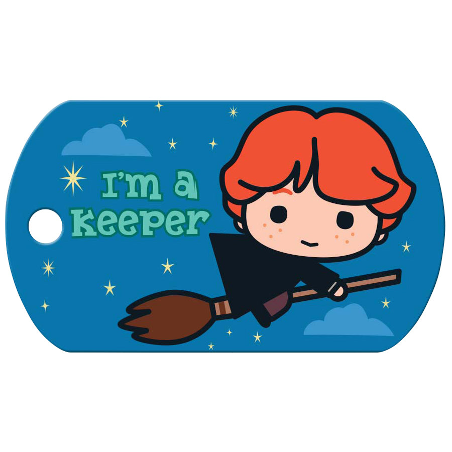 Large Military Harry Potter, "I'm a Keeper" Ron Weasley Pet ID Tag