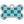 Medium Bone Aqua & Teal Checkered Pet Tag
