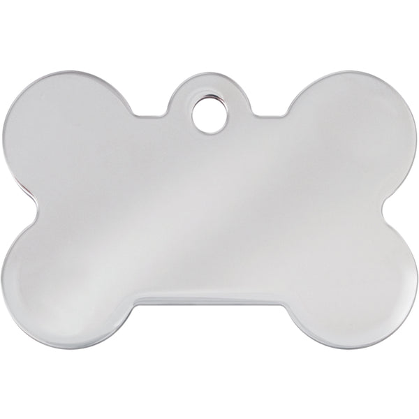 Medium Bone Aqua & Teal Checkered Pet Tag
