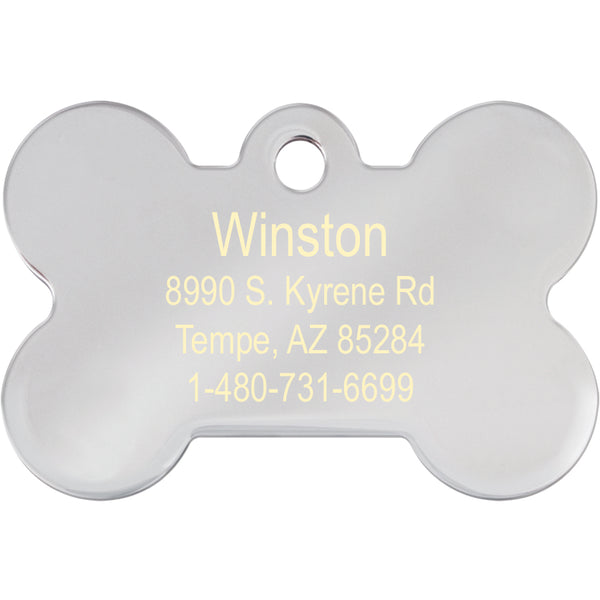 Medium Bone Aqua & Teal Checkered Pet Tag