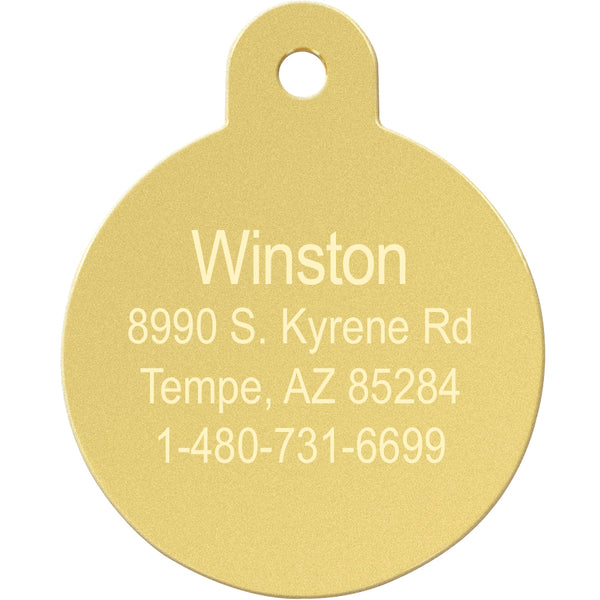Large Circle Glow in the Dark, Glitter Pet Tag