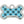 Small Bone Aqua & Teal Checkered Pet Tag