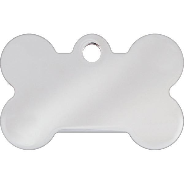 Small Bone Aqua & Teal Checkered Pet Tag