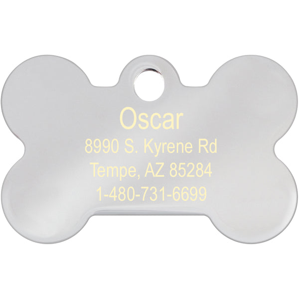 Small Bone Aqua & Teal Checkered Pet Tag