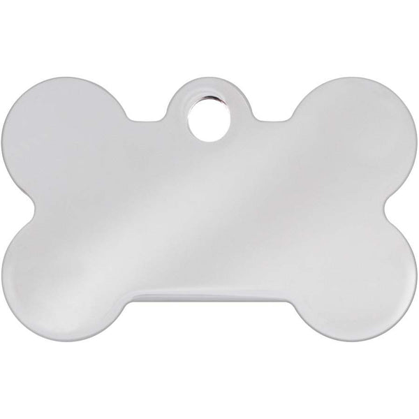 Small Bone Red & Pink Checkered Pet Tag