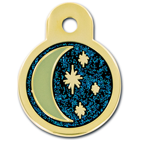 Small Circle Glow in the Dark, Glitter Pet Tag