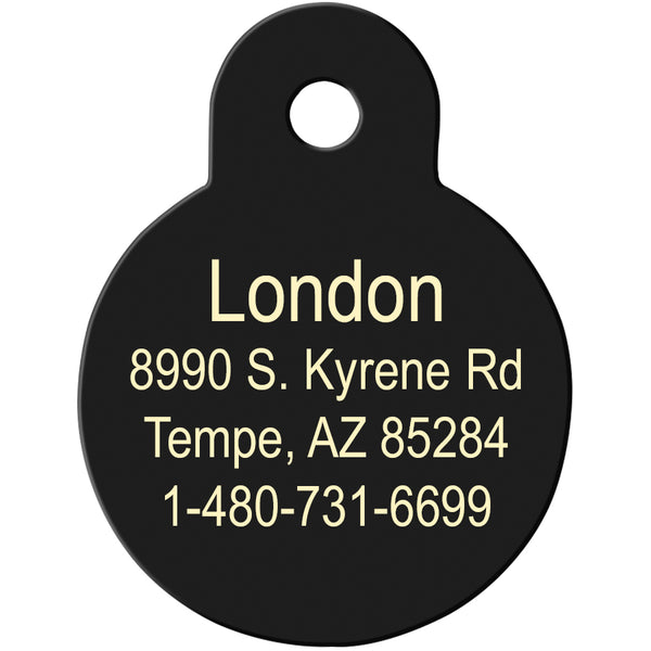 Small Circle Smiley Face Pet Tag