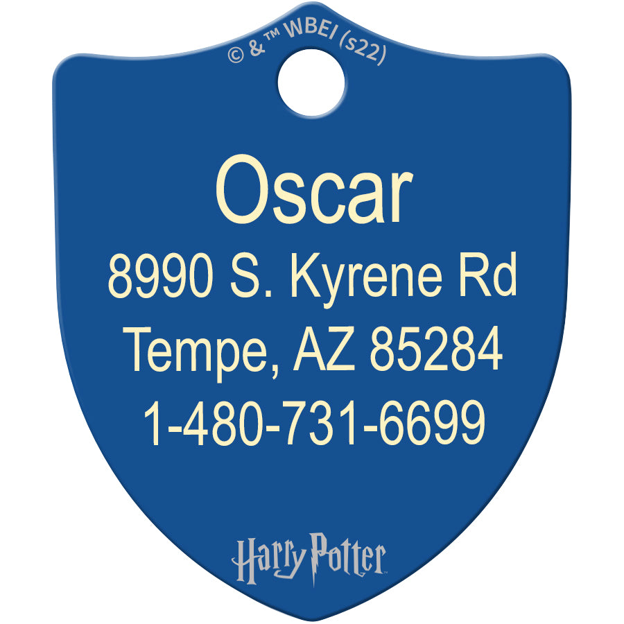 Large Shield Harry Potter Ravenclaw Crest, Pet ID Tag QuickTag