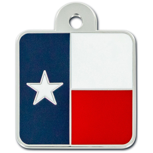 Large Square Texas Flag Pet Tag