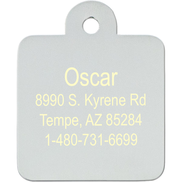 Large Square Mexico Flag Pet Tag